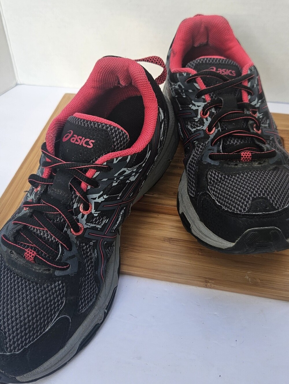 ASICS GEL Venture 6 Black Pink Trail Running Shoes Sneakers Women 8.5 T7G6N